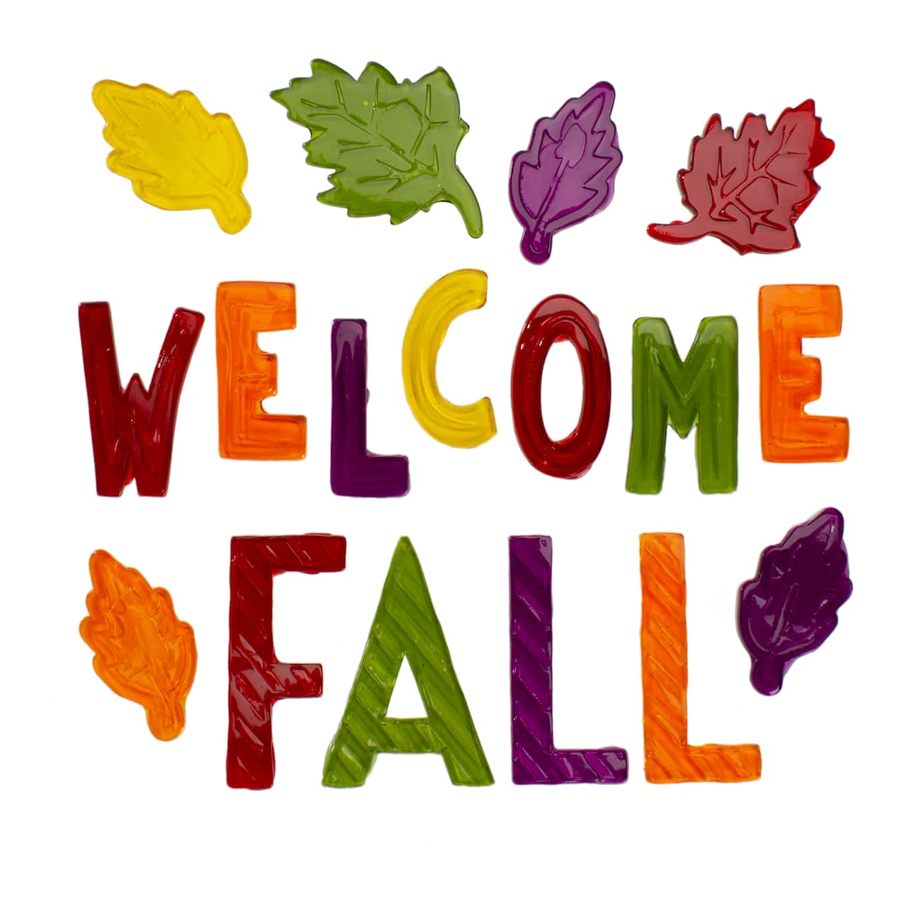 Burgundy & Orange Welcome Fall Thanksgiving Gel Window Clings